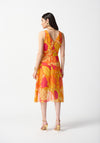 Joseph Ribkoff Tropical Print Wrap Dress, Orange Multi
