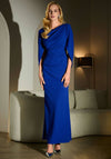 Joseph Ribkoff Scuba Crepe Cowl Sleeve Long Dress, Blue