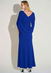 Joseph Ribkoff Scuba Crepe Cowl Sleeve Long Dress, Blue
