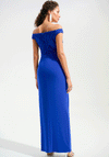 Joseph Ribkoff Off Shoulder Silky Knit Long Dress, Blue