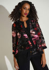 Joseph Ribkoff Organza Floral Asymmetric Jacket, Black