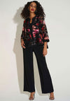 Joseph Ribkoff Organza Floral Asymmetric Jacket, Black