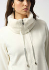 Joseph Ribkoff Faux Fur Trim Sweater Jacket, Winter White