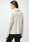 Joseph Ribkoff Faux Fur Trim Sweater Jacket, Winter White