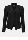 Joseph Ribkoff Foiled Faux Suede Fitted Jacket, Black