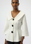 Joseph Ribkoff Boucle Knit Peplum Jacket, Off White