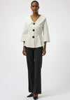 Joseph Ribkoff Boucle Knit Peplum Jacket, Off White