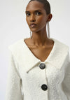 Joseph Ribkoff Boucle Knit Peplum Jacket, Off White