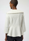 Joseph Ribkoff Boucle Knit Peplum Jacket, Off White