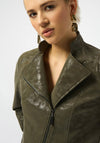 Joseph Ribkoff Foiled Faux Suede Fitted Jacket, Dark Green