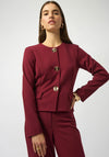 Joseph Ribkoff Scuba Crepe Boxy Blazer, Wine