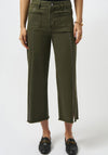Joseph Ribkoff Embellished Seam Culotte Jeans, Avocado Green