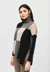 Joseph Ribkoff Colour Block Rhinestone Knit Jumper, Taupe Melange