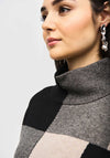Joseph Ribkoff Colour Block Rhinestone Knit Jumper, Taupe Melange