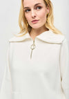 Joseph Ribkoff Oversized Dolman Half Zip Jumper, White