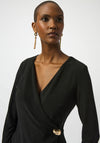 Joseph Ribkoff Jersey Wrap Bodice Wide Leg Jumpsuit, Black