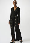 Joseph Ribkoff Wrap Button Wide Leg Jumpsuit, Black
