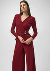 Joseph Ribkoff Lurex Knit Wide Leg Jumpsuit, Red