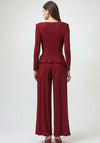 Joseph Ribkoff Lurex Knit Wide Leg Jumpsuit, Red