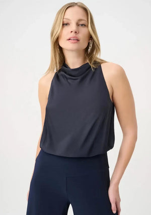 Joseph Satin Cowl Neck Jumpsuit, Navy