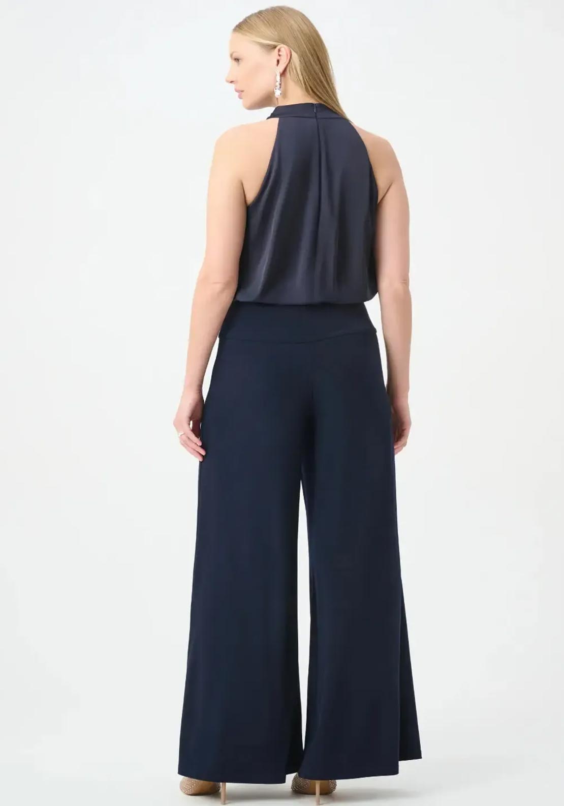 Joseph Satin Cowl Neck Jumpsuit, Navy