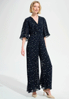 Joseph Ribkoff Polka Chiffon Dot Wide Leg Jumpsuit, Navy