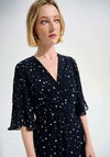 Joseph Ribkoff Polka Chiffon Dot Wide Leg Jumpsuit, Navy