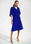 Joseph Ribkoff Chiffon Sleeve Fit and Flare Dress, Blue