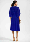 Joseph Ribkoff Chiffon Sleeve Fit and Flare Dress, Blue