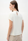 Joseph Ribkoff Cowl Neck Tie Trim Top, White