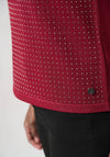 Joseph Ribkoff Rhinestone Knit Top, Wine