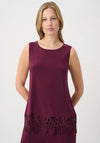 Joseph Ribkoff Lace Hem Sleeveless Top, Purple