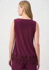 Joseph Ribkoff Lace Hem Sleeveless Top, Purple