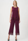 Joseph Ribkoff Lace Hem Sleeveless Top, Purple