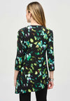 Joseph Ribkoff Jersey Abstrast Print Zip Neck Top, Black Multi