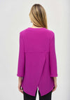 Joseph Ribkoff Zip V Neck Slit Sleeve Top, Empress