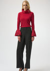 Joseph Ribkoff Contrast Flared Sleeve Top, Cherry Red