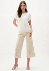 Joseph Ribkoff Embellished Floral Knit Top, White