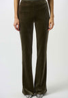 Joseph Ribkoff Velvet Flare Pull on Trousers, Khaki Green