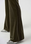 Joseph Ribkoff Velvet Flare Pull on Trousers, Khaki Green