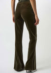 Joseph Ribkoff Velvet Flare Pull on Trousers, Khaki Green