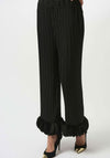 Joseph Ribkoff Georgette Pleated Petal Cuff Trousers, Black