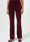 Joseph Ribkoff Velvet Flared Pull on Trousers, Burgundy