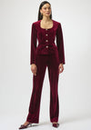 Joseph Ribkoff Velvet Flared Pull on Trousers, Burgundy
