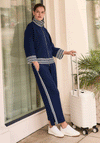 Joseph Ribkoff Sport Striped Side Culotte Joggers, Navy