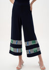 Joseph Ribkoff Culotte Style with Stripe Print Trousers, Navy