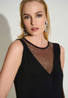 Joseph Ribkoff Rhinestone Mesh Panel Top, Black