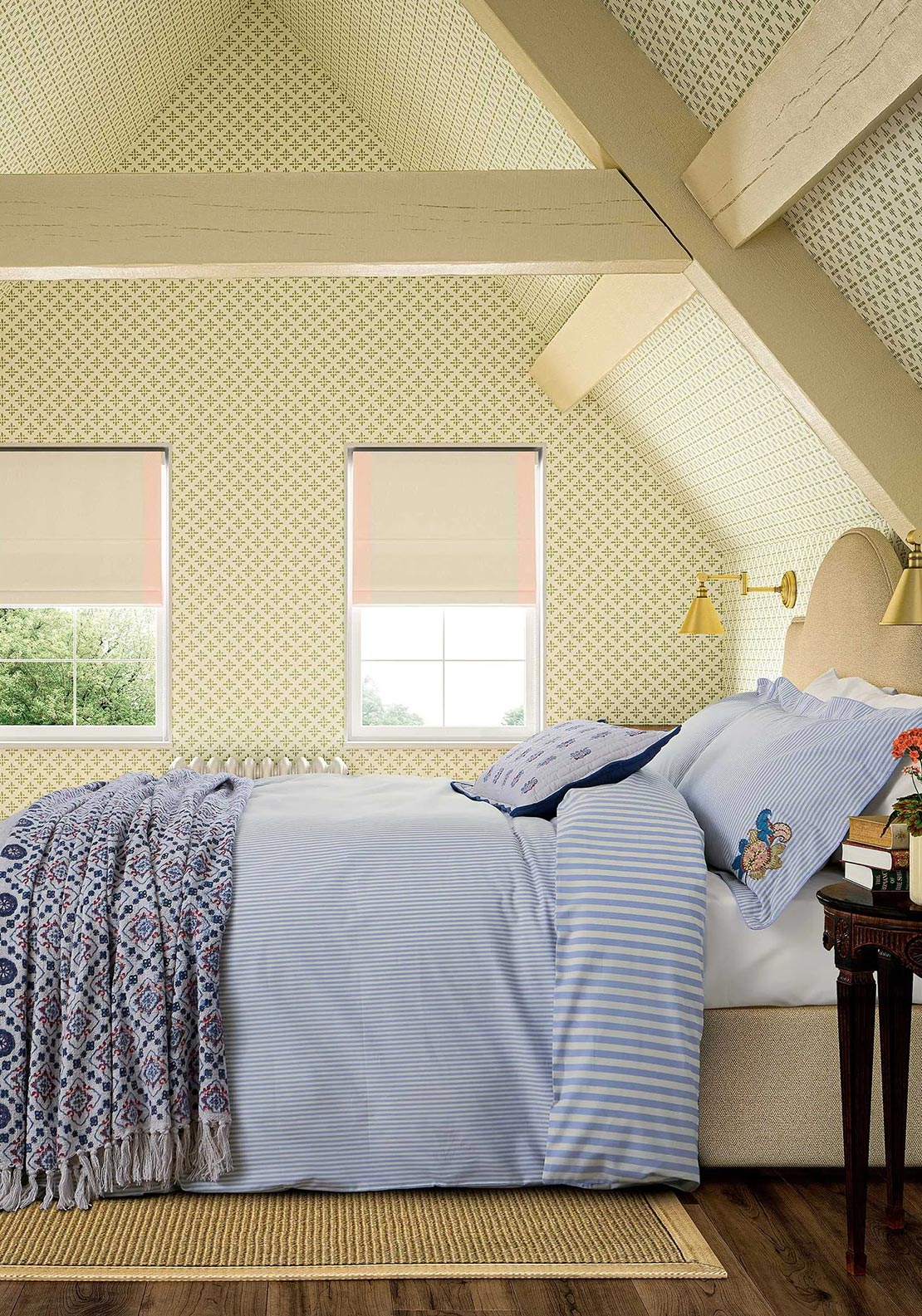 Joules Earlsford Foulard Duvet Set, Blue