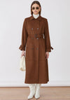 Jovonna Tome Faux Suede Trench Coat, Brown