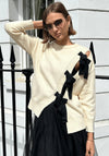 Jovonna Open Panel with Bow Detail Jumper, Beige